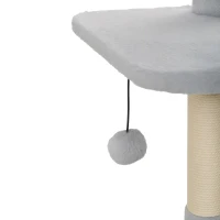 PawHut Krabpaal voor katten, 93 cm, 3 niveaus, met sisal krabpalen, kattengrot, groot ligbed en platform, voor katten tot 6 kg(m-13)
