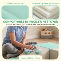 AIYAPLAY Parcours Motricité Bébé 4PCS, Motricité Bébé en Mousse EPE, Antidérapante, 1-3 Ans, 80 x 80 x 20 cm, Vert Clair(m-5)