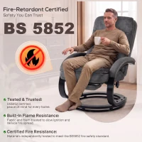 HOMCOM Swivel Recliner Chair, Velvet Recliner Armchair with Retractable Footrest, Dual-Layer Cushion, High Back, Dark Grey(m-7)