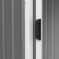 Outsunny Abri de Jardin en Métal 1,2 m², Cabane Jardin Extérieure, Porte Coulissante Verrouillable, 136x87x176cm, Gris Clair(m-11)