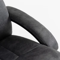 HOMCOM Swivel Recliner Chair, Velvet Recliner Armchair with Retractable Footrest, Dual-Layer Cushion, High Back, Dark Grey(m-10)