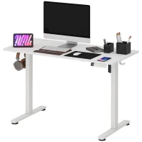 HOMCOM Scrivania Elettrica Regolabile con Display LCD 120x60 cm Bianco(m-11)