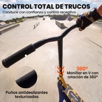 SPORTNOW Scooter Acrobático para Trucos con Plataforma de Aluminio Rodamientos ABEC-7 Ruedas 110 mm Manillar 360° Dorado(m-7)
