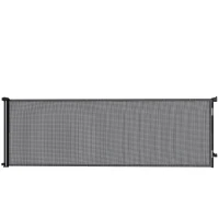 PawHut Retractable Dog Gate, Extends to 300 cm Wide & 104 cm Tall, Mesh Pet Gate Single Hand Operation, for Stairs Doorways(m-1)