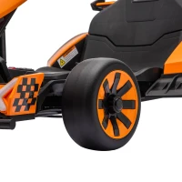 AIYAPLAY 24V Electric Go Kart for Kids 6-12 Years with Drift Mode, Adjustable Seat, 3 Speed, Slow Start, Orange(m-12)