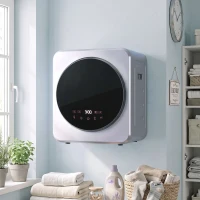 HOMCOM Vented Tumble Dryer, 4 kg Front Tumble Dryer with Stainless Steel Tub, 800W Compact Freestanding, Silver(m-14)