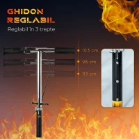 HOMCOM Trotinetă pentru Copii 7-14 Ani cu Ghidon Reglabil pe 3 Înălțimi, 86x35x93/98/103 cm, Neagră(m-4)