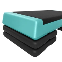 SPORTNOW Stepper Fitness Aérobic 3 Niveaux, Hauteur Réglable 10,5/15,5/20,5 cm, Surface Antidérapante, Capacité 250 kg, Vert(m-10)