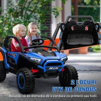 AIYAPLAY Mașină Electrică pentru Copii 3-8 Ani 24V cu Conducere Manuală și Telecomandă, Viteză 5-7 km/h, Albastră(m-4)