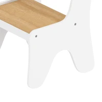 AIYAPLAY Bureau et Chaise pour Enfant 2 Pièces, Ensemble Table d'Activité avec Tiroir, 3 à 8 Ans, Blanc et Bois Naturel(m-13)