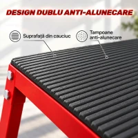 SPORTNOW Set boxuri pliometrice trapezoidale antiderapante, 30,5-61 cm, roșu(m-6)