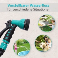 Outsunny slangenbox voor wandmontage, slanghaspel 15 m 180° draaibaar met multi-sproeikop vorstbeveiliging(m-6)