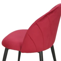 HOMCOM Conjunto de 2 Cadeiras de Sala de Jantar Cadeiras de Cozinha Estofadas sem Braços Pernas em Aço 52x55x79 cm Preto e Vermelho(m-8)