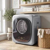 HOMCOM 4kg Vented Tumble Dryer with 5 Drying Mode, 800W Compact Freestanding Front Tumble Dryer, Silver(m-14)
