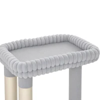 PawHut Krabpaal voor katten, 93 cm, 3 niveaus, met sisal krabpalen, kattengrot, groot ligbed en platform, voor katten tot 6 kg(m-10)