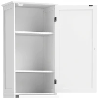 HOMCOM Smalle badkamerkast met kantelbaar wasvak, 180 cm, wit(m-12)