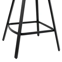 HOMCOM Bar Stools Set of 2, 64 cm Modern Linen-Touch Fabric 360° Swivel Counter Height Bar Chairs, Dark Grey(m-13)
