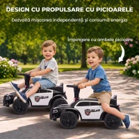 AIYAPLAY Mașinuță Ride-on Copii 18-36 Luni, Model Poliție, Muzică, Spațiu Sub Scaun, Negru(m-6)