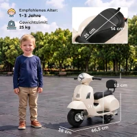 AIYAPLAY Elektrische kindermotor Mini Vespa GTS 6V met lithiumaccu, ergonomische zitting en rugleuning, 1,5-3 jaar(m-3)
