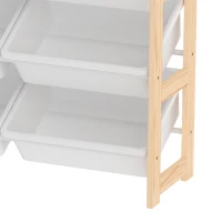 AIYAPLAY Toy Storage Organiser with 3 Shelves and 12 Bins, Wooden Toy Organiser for Playroom, Bedroom, Nursery, Natural(m-11)