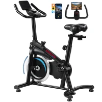 SPORTNOW Bicicleta Estática Conectada Resistencia Magnética Silenciosa Volante de Inercia 6 kg(m-11)