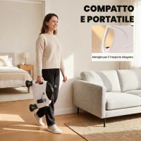 HOMCOM Mini Cyclette Portatile con Schermo LCD e Resistenza Regolabile, 40x39x29 cm, Bianco(m-7)
