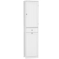 HOMCOM Móvel Coluna 180 cm com Cesto de Roupa Basculante, Branco(m-7)