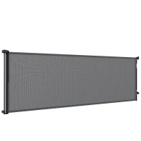 PawHut Retractable Dog Gate, Extends to 300 cm Wide & 104 cm Tall, Mesh Pet Gate Single Hand Operation, for Stairs Doorways(m-11)