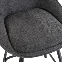 HOMCOM Bar Stools Set of 2, 64 cm Modern Linen-Touch Fabric 360° Swivel Counter Height Bar Chairs, Dark Grey(m-11)