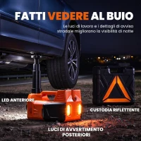 HOMCOM Kit Martinetto Elettrico Auto 5T con Chiave a Impulsi, Idraulico 143-450 mm, Arancione(m-6)