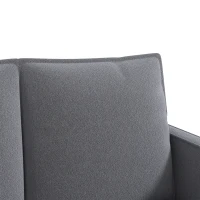 HOMCOM Canapé Convertible 2 Places, Canapé-Lit Clic-Clac 130 cm, Dossier Réglable, Poches Latérales, Gris Foncé(m-7)