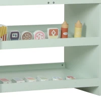 AIYAPLAY Marchande Enfants en Bois, Caisse Enregistreuse, Aliments Factices, Tableau Noir et 44 Accessoires, pour 3 à 6 Ans(m-13)