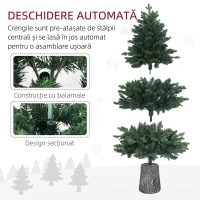 HOMCOM Brad de Crăciun artificial de 150 cm realist, cu 994 de ramuri și bază din rășină, verde(m-6)