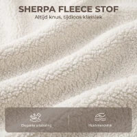 HOMCOM Bureaustoel van Sherpa-fleece, draaistoel met 360° draaifunctie, kantelfunctie, in hoogte verstelbaar, met PU-wielen, crèmewit(m-5)