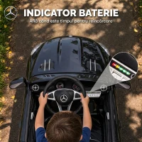 AIYAPLAY Mașină Electrică pentru Copii Mercedes-Benz SL500 12V cu 2 Motoare, Suspensie, Muzică și Telecomandă, Negru(m-7)