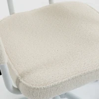 HOMCOM Bureaustoel van Sherpa-fleece, draaistoel met 360° draaifunctie, kantelfunctie, in hoogte verstelbaar, met PU-wielen, crèmewit(m-11)