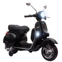 AIYAPLAY Elektryczny motocykl dziecięcy Vespa PX150 12V z akumulatorem litowym 35W 2 silniki 25° ograniczenie skrętu dla dzieci 3-6 lat(m-12)