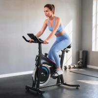 SPORTNOW Vélo d'Appartement Vélo Biking Connecté avec App Zwift et Kinomap Magnétique Silencieux Écran LCD 98 x 57 x 120 cm Noir(m-17)