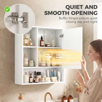 HOMCOM Bathroom Mirror Cabinet, Wall-Mounted Bathroom Cabinet with Mirror Door, Adjustable Shelves, White(m-7)