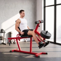 SPORTNOW Leg Extension e Curl 3 in 1, 300kg, Rosso Nero(m-8)