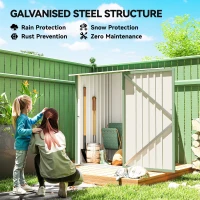 Outsunny stalen gereedschapsschuur 100 x 103 x 160 cm, lichtgroen(m-4)