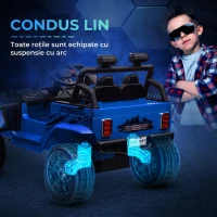 AIYAPLAY Mașină electrică pentru copii Off-Road 12V cu dublu motor, vârsta 3-6 ani, telecomandă și lumini, albastră(m-5)