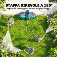 DURHAND Avvolgitubo Automatico a Parete con 7 Modalità di Irrigazione, in Plastica, 44x22.5x41 cm, Nero e Verde(m-6)