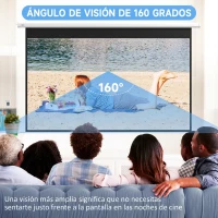 HOMCOM Pantalla de Proyector Eléctrica 120 Pulgadas Pantalla Proyección con Control Remoto 16:9 para Interior Exterior Blanco(m-5)