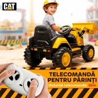 AIYAPLAY Buldozer Electric pentru Copii 3-6 Ani Marca Oficială Caterpillar 12V cu Telecomandă, Galben(m-6)
