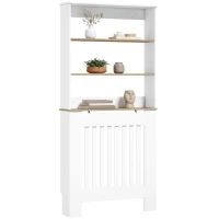 HOMCOM Mască pentru calorifer cu lamele și 3 polițe, acoperire modernă din MDF pentru living, 78x19x165 cm, alb(m-11)