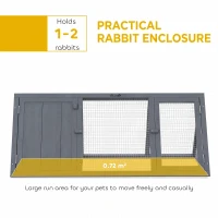 PawHut Rabbit Hutch, Wooden Guinea Pig Hutch with Run and Doors, Outdoor Triangle Bunny House for Rabbits,Duck and Chicken(m-4)