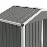 Outsunny Abri de Jardin en Métal 1,2 m², Cabane Jardin Extérieure, Porte Coulissante Verrouillable, 136x87x176cm, Gris Clair(m-10)