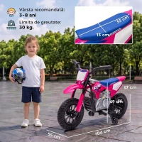 AIYAPLAY Motocicletă electrică pentru copii 3+ ani, licență Honda CRF 450R, 12V, baterie litiu, cu suspensii, roz(m-3)