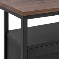 HOMCOM Industrial Kitchen Sideboard with Open Shelf, 2 Cabinets, Adjustable Shelves for Living Room, Dining Room, Black(m-10)